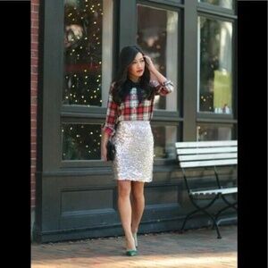 J.Crew Silver Sequin Skirt